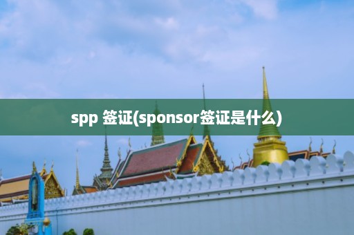 spp 签证(sponsor签证是什么)  第1张