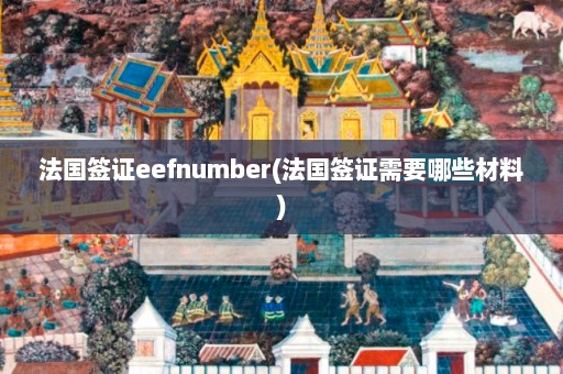 法国签证eefnumber(法国签证需要哪些材料)