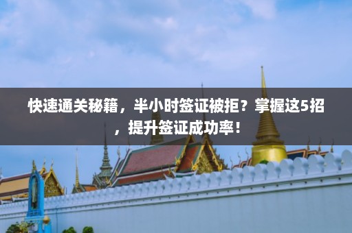 快速通关秘籍，半小时签证被拒？掌握这5招，提升签证成功率！