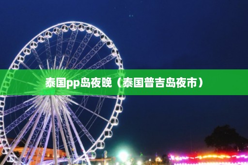 泰国pp岛夜晚（泰国普吉岛夜市）  第1张