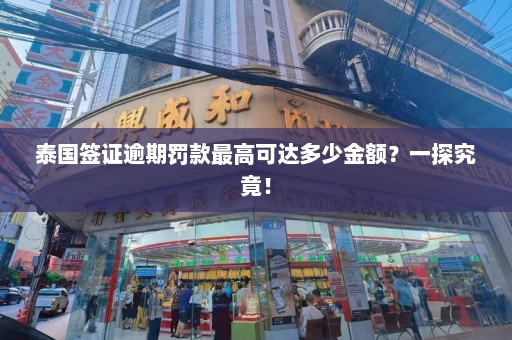 泰国签证逾期罚款最高可达多少金额？一探究竟！