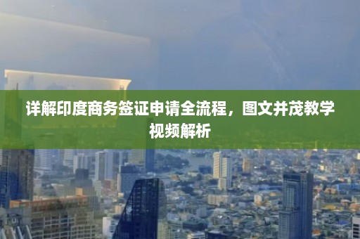 详解印度商务签证申请全流程，图文并茂教学视频解析