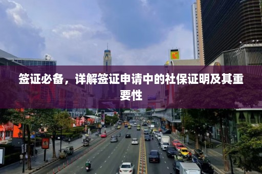 签证必备，详解签证申请中的社保证明及其重要性