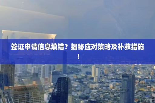 签证申请信息填错？揭秘应对策略及补救措施！