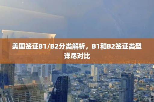 美国签证B1/B2分类解析，B1和B2签证类型详尽对比