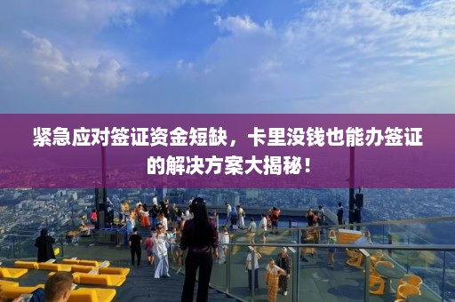 紧急应对签证资金短缺，卡里没钱也能办签证的解决方案大揭秘！  第1张