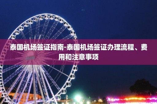 泰国机场签证指南-泰国机场签证办理流程、费用和注意事项  第1张