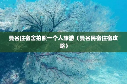 曼谷住宿舍拍照一个人旅游（曼谷民宿住宿攻略）