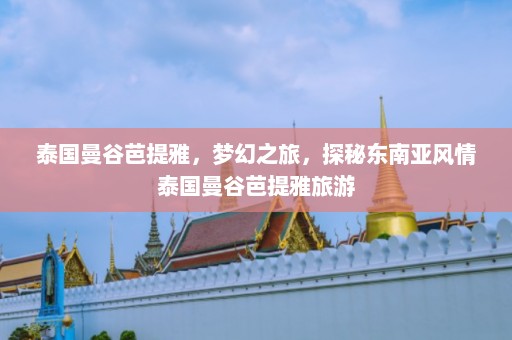 泰国曼谷芭提雅，梦幻之旅，探秘东南亚风情泰国曼谷芭提雅旅游