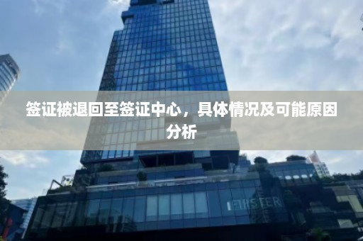 签证被退回至签证中心，具体情况及可能原因分析