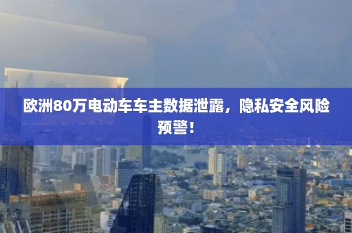 欧洲80万电动车车主数据泄露，隐私安全风险预警！