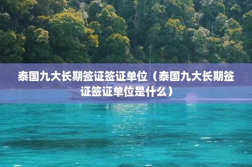 泰国九大长期签证签证单位（泰国九大长期签证签证单位是什么）