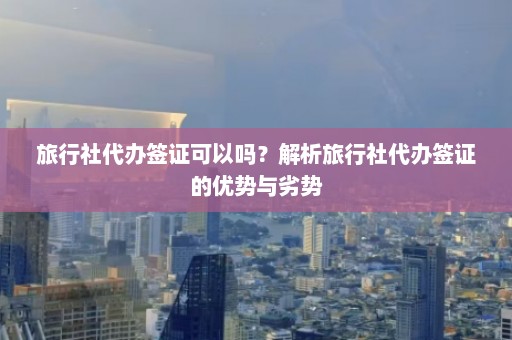 旅行社代办签证可以吗？解析旅行社代办签证的优势与劣势  第1张