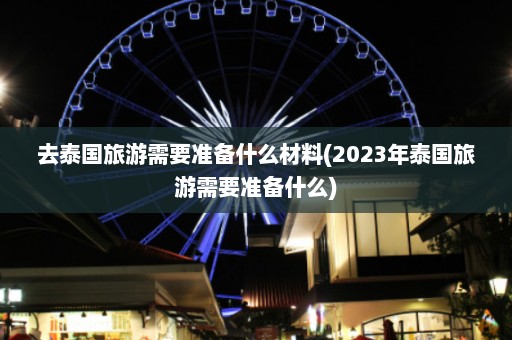 去泰国旅游需要准备什么材料(2023年泰国旅游需要准备什么)  第1张