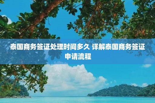 泰国商务签证处理时间多久 详解泰国商务签证申请流程