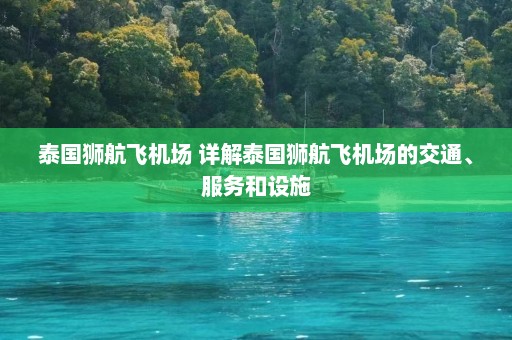 泰国狮航飞机场 详解泰国狮航飞机场的交通、服务和设施