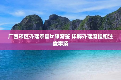 广西领区办理泰国tr旅游签 详解办理流程和注意事项