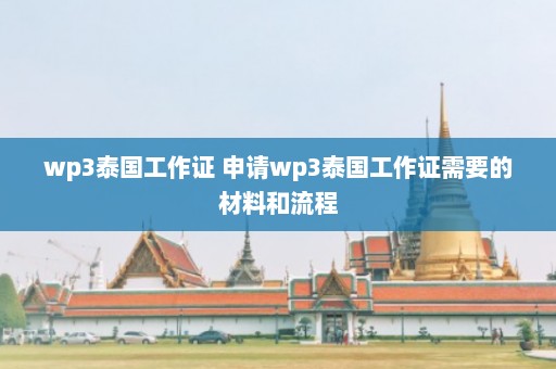 wp3泰国工作证 申请wp3泰国工作证需要的材料和流程