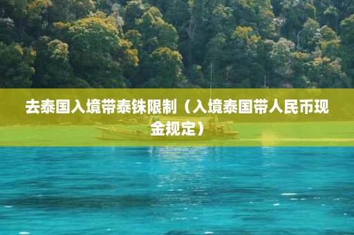 去泰国入境带泰铢限制（入境泰国带人民币现金规定）