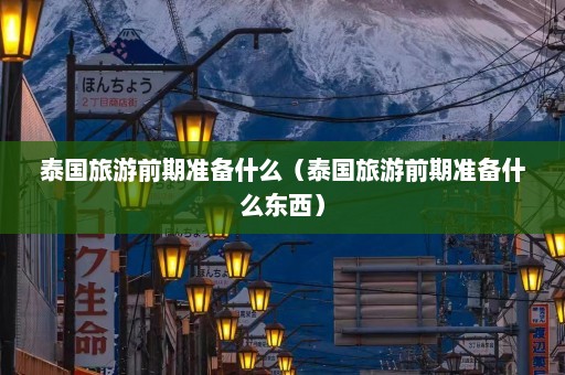 泰国旅游前期准备什么（泰国旅游前期准备什么东西）