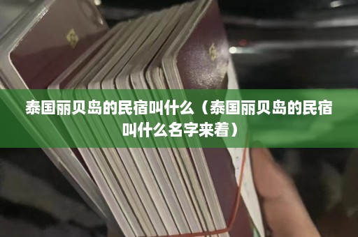 泰国丽贝岛的民宿叫什么（泰国丽贝岛的民宿叫什么名字来着）  第1张