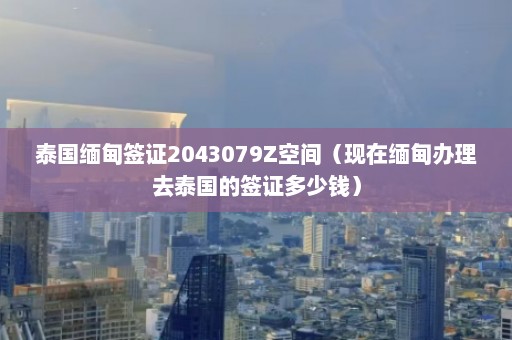 泰国缅甸签证2043079Z空间（现在缅甸办理去泰国的签证多少钱）