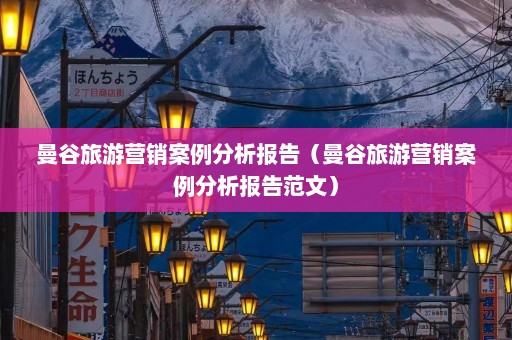 曼谷旅游营销案例分析报告（曼谷旅游营销案例分析报告范文）