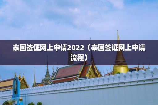 泰国签证网上申请2022（泰国签证网上申请流程）  第1张