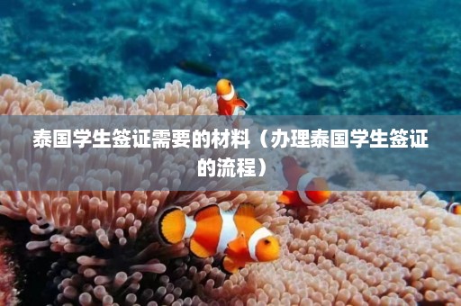 泰国学生签证需要的材料（办理泰国学生签证的流程）