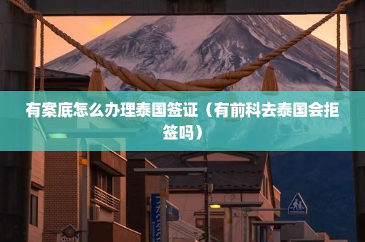 有案底怎么办理泰国签证（有前科去泰国会拒签吗）