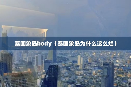 泰国象岛body（泰国象岛为什么这么烂）  第1张