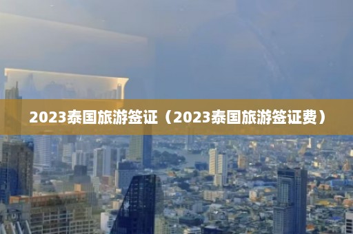 2023泰国旅游签证（2023泰国旅游签证费）