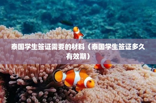 泰国学生签证需要的材料（泰国学生签证多久有效期）