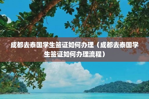 成都去泰国学生签证如何办理（成都去泰国学生签证如何办理流程）