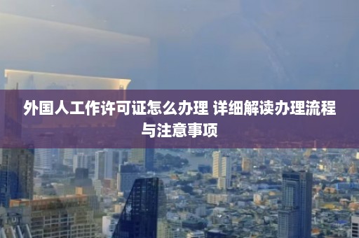 外国人工作许可证怎么办理 详细解读办理流程与注意事项  第1张