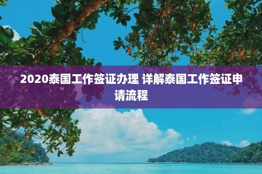 2020泰国工作签证办理 详解泰国工作签证申请流程