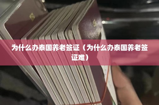 为什么办泰国养老签证（为什么办泰国养老签证难）  第1张