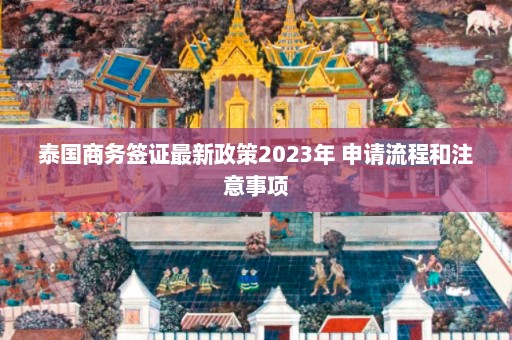 泰国商务签证最新政策2023年 申请流程和注意事项  第1张