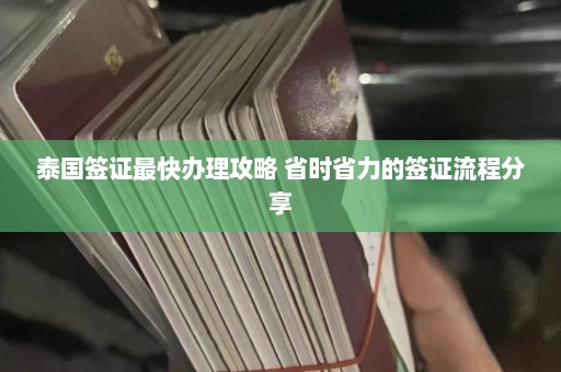 泰国签证最快办理攻略 省时省力的签证流程分享  第1张