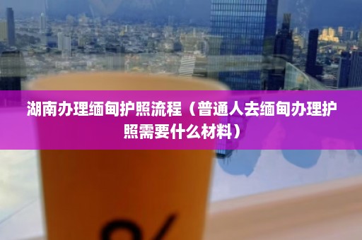 湖南办理缅甸护照流程（普通人去缅甸办理护照需要什么材料）  第1张