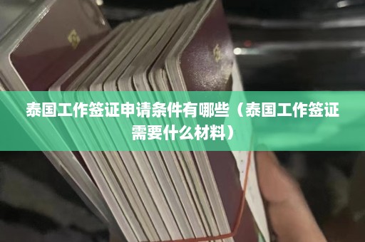 泰国工作签证申请条件有哪些（泰国工作签证需要什么材料）  第1张