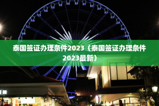 泰国签证办理条件2023（泰国签证办理条件2023最新）  第1张