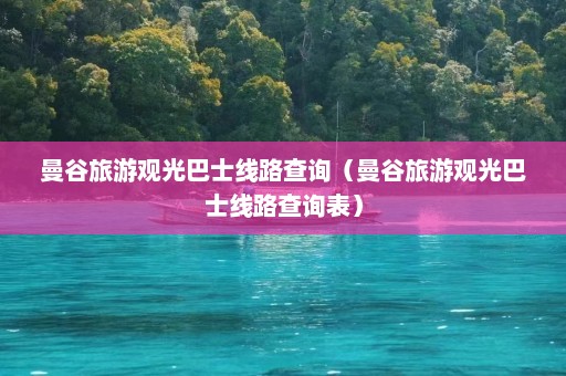 曼谷旅游观光巴士线路查询（曼谷旅游观光巴士线路查询表）