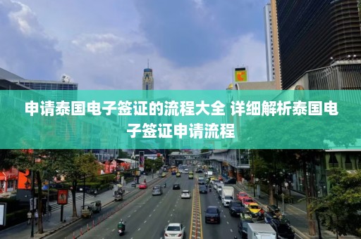 申请泰国电子签证的流程大全 详细解析泰国电子签证申请流程  第1张