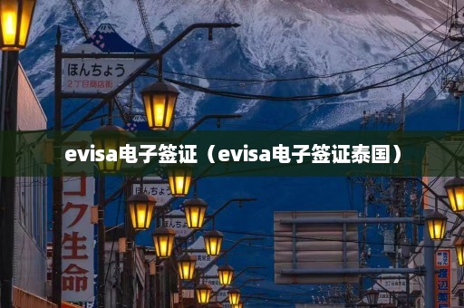 evisa电子签证（evisa电子签证泰国）