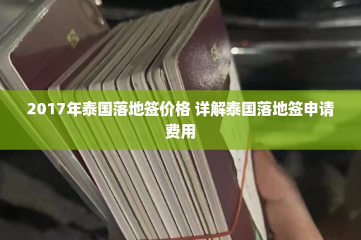 2017年泰国落地签价格 详解泰国落地签申请费用