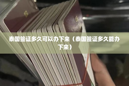 泰国签证多久可以办下来（泰国签证多久能办下来）  第1张