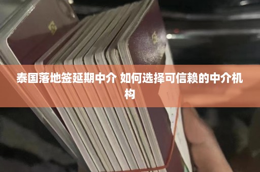 泰国落地签延期中介 如何选择可信赖的中介机构  第1张