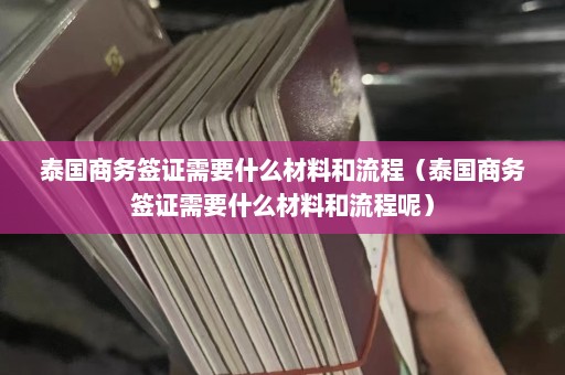 泰国商务签证需要什么材料和流程（泰国商务签证需要什么材料和流程呢）  第1张