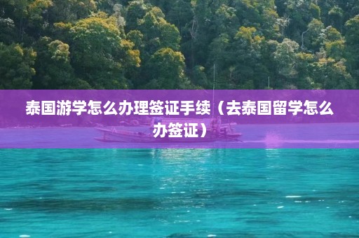 泰国游学怎么办理签证手续（去泰国留学怎么办签证）